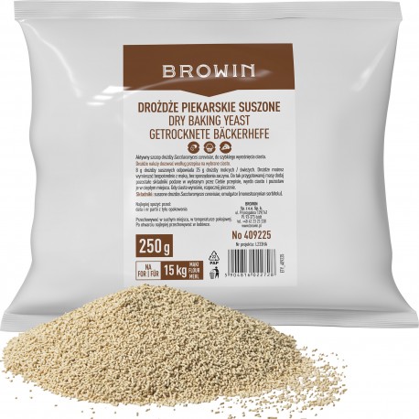 Suszone drożdże piekarskie, 250g