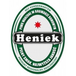 Etykiety naklejki na butelki do piwa HENIEK 10szt