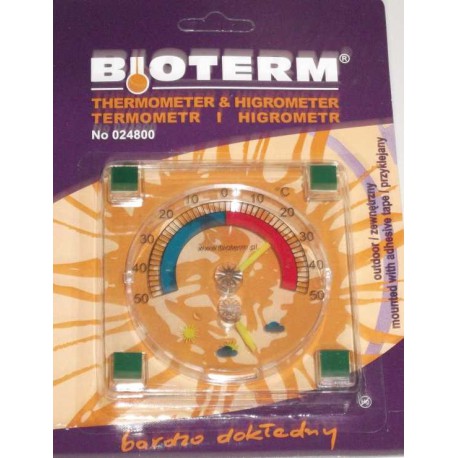 Termometr i higrometr przyklejany 90/90mm