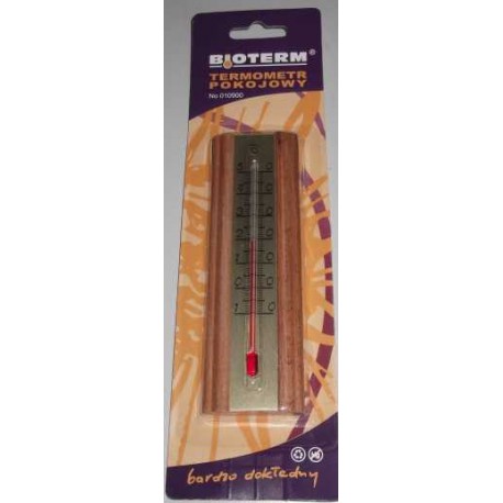 Termometr pokojowy drewniany złota skala 130/40mm