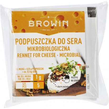 Podpuszczka do wyrobu sera 1g na 100L mleka