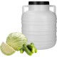 Beczka do peklowania kiszenia - biała, uchwyty, 10 L