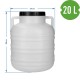 Beczka do peklowania kiszenia - biała, uchwyty, 10 L
