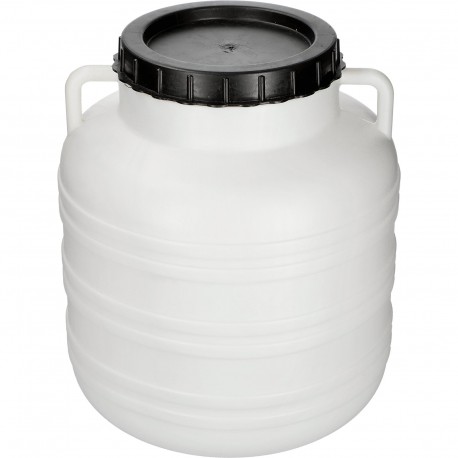 Beczka do peklowania kiszenia - biała, uchwyty, 10 L