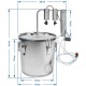 Destylator na garze 18L z dwoma odstojnikami POT STILL
