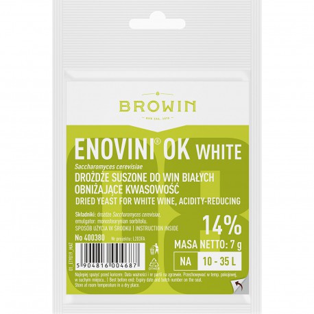 Drożdże winiarskie Enovini OK WHITE obniżające kwasowość